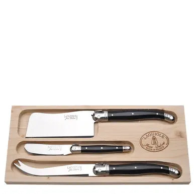 Jean Dubost 3 Piece Cheese Set - Black