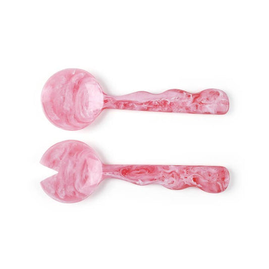 Resin Salad Server Set - Pink