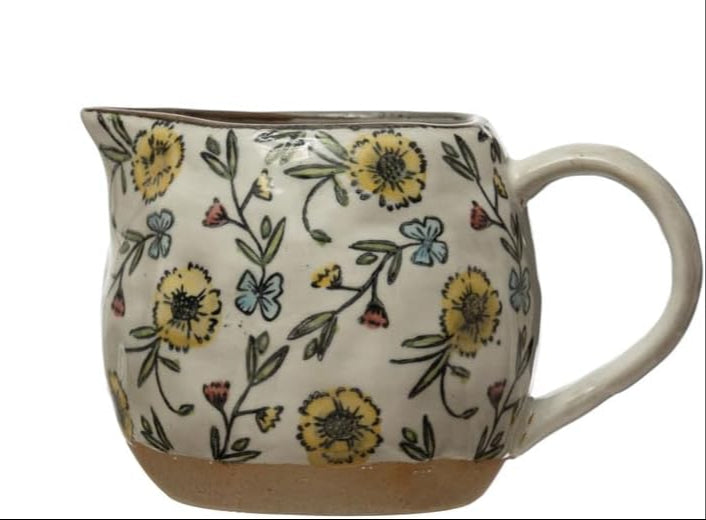 Stoneware Creamer - Multicolor Floral