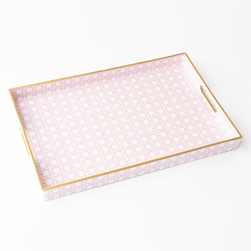 Rectangular Tray - Pink Cane