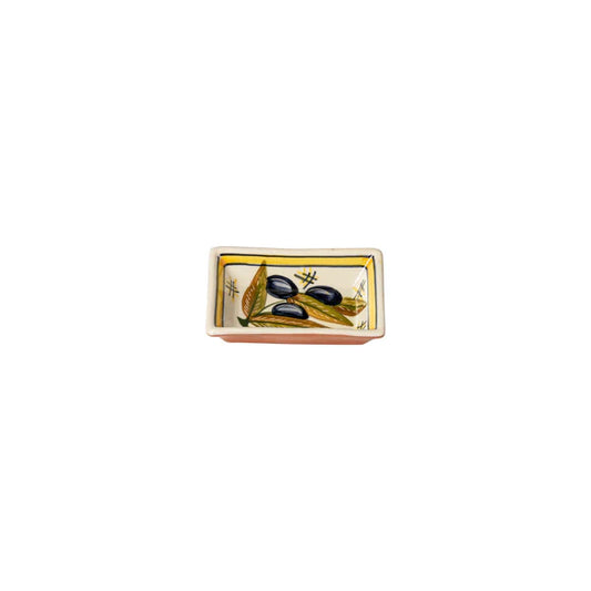 Alentejo Terracotta Rectangular Dipping Plate - Olive Beige