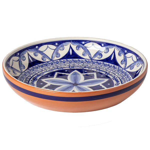 Alentejo Terracotta Round Centerpiece - Blue White