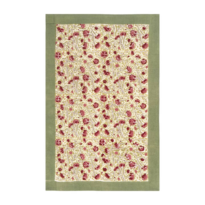 Tea Towel - Meadows Red/Green