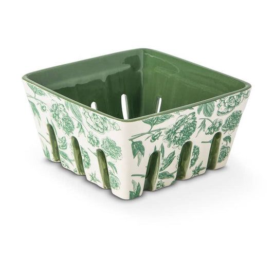 Sage Toile Berry Basket
