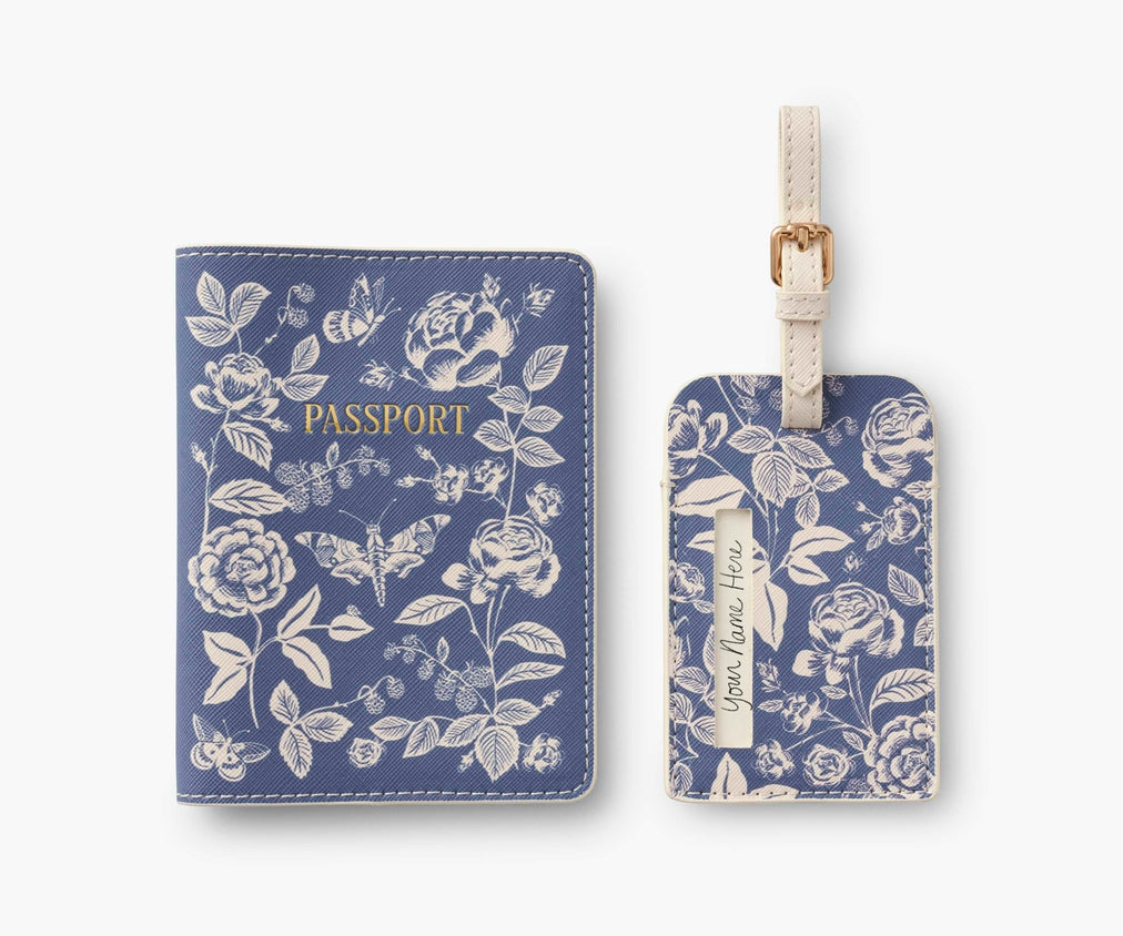 Rifle Paper Co Passport & Luggage Tag Set - English Rose