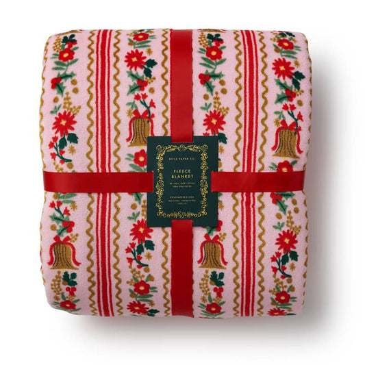 Rifle Paper Co Fleece Blanket - Holly Jolly