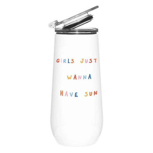 Stainless Steel Champagne Tumbler - Girls Wanna Have Sun