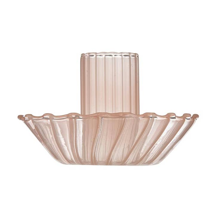 Glass Candle Holder - Pink