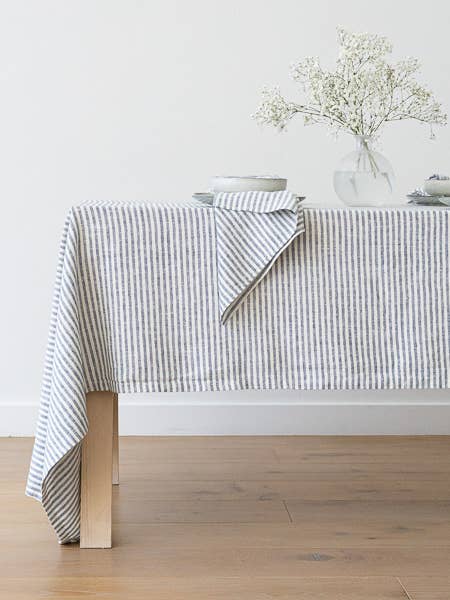 Brittany Linen Tablecloth - Indigo