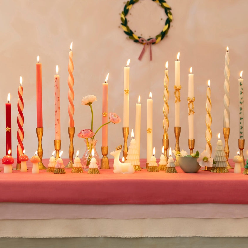 Assorted Stripe Twist Taper Candles