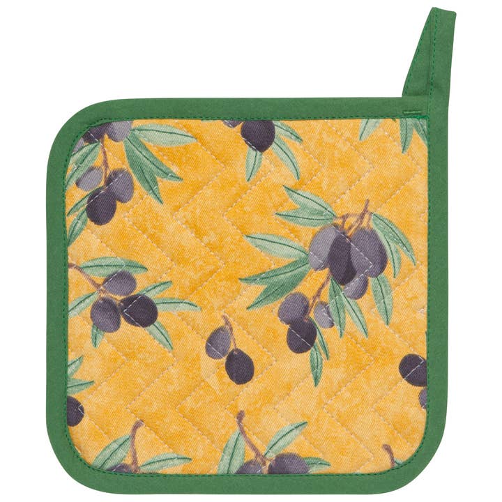 Pot Holder Oven Mitt Set - Olives