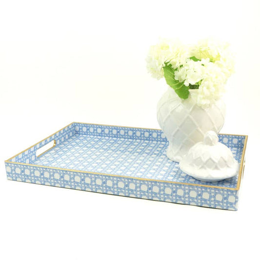 Rectangular Tray - Blue Cane