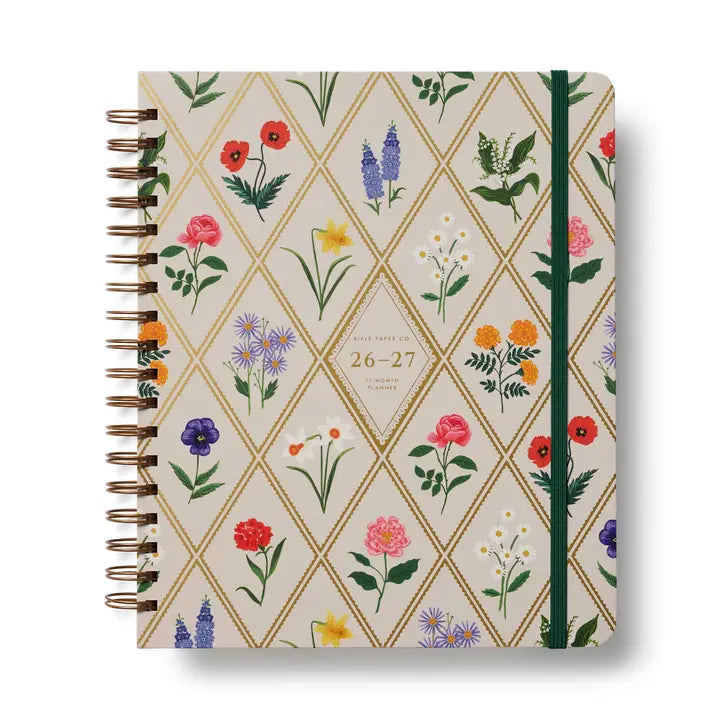 Rifle Paper Co 2027 17-Month Large Spiral Planner - Garden Study