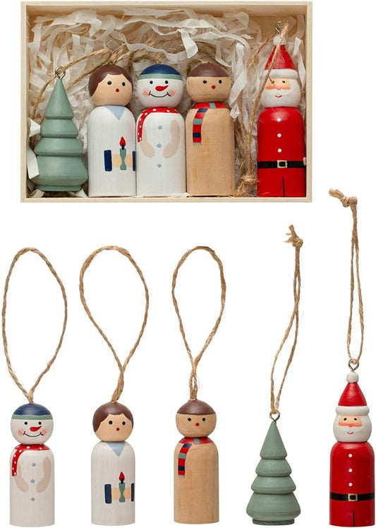 Wooden Character Ornament Set