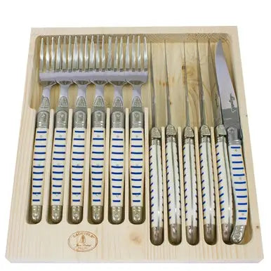 Jean Dubost 12 Pc Everyday Flatware Set - Mariniere