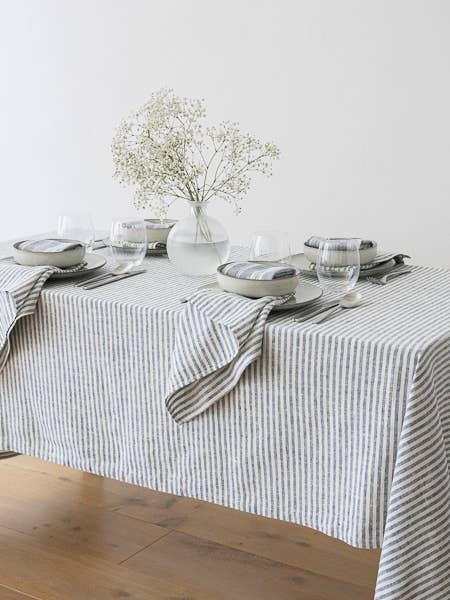 Brittany Linen Tablecloth - Indigo