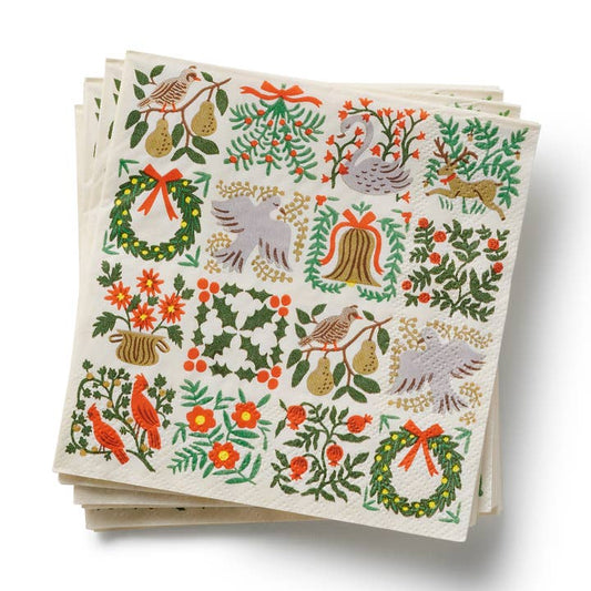 Rifle Paper Co Cocktail Napkins - Christmastide