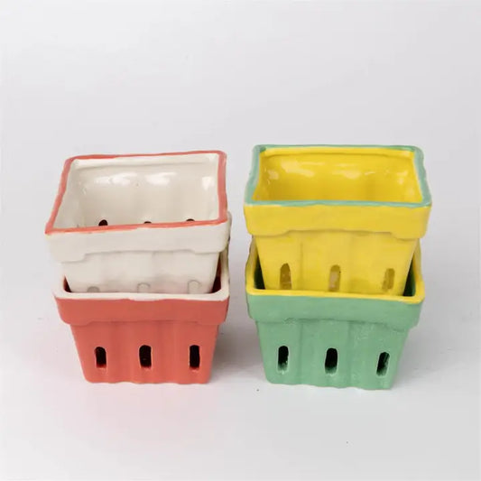 Ceramic Berry Basket - Green