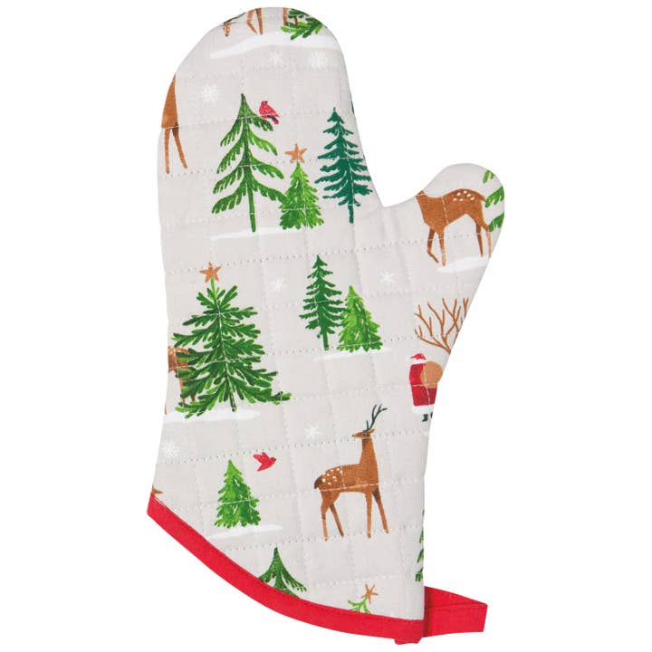 Pot Holder Oven Mitt Set - Santa's Reindeer