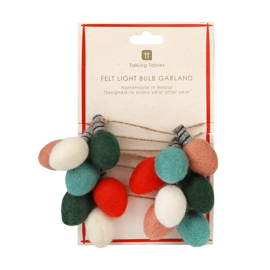 Christmas Felt Light Bulb Bunting