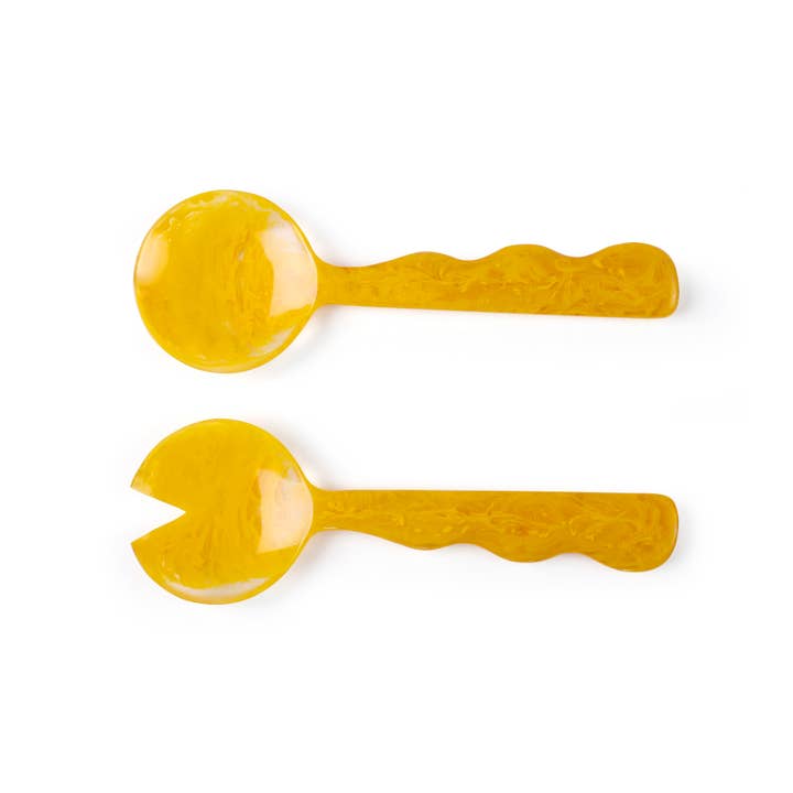 Resin Salad Server Set - Mustard