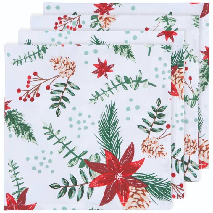 Napkin Set - Poinsettia