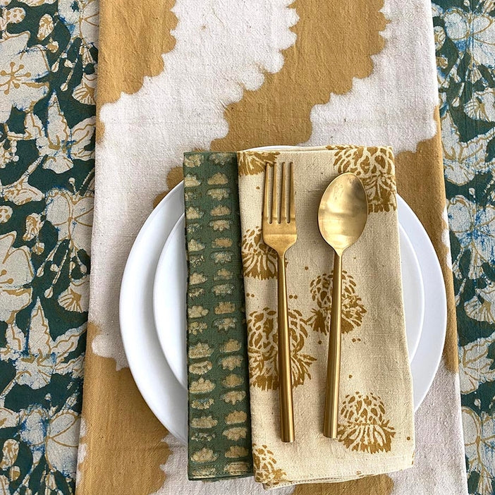 Block Printed Table Runner - Golden Rays