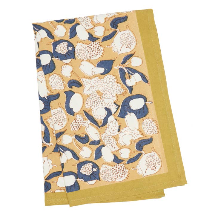 Tea Towel - Forest Harvest Mustard/Blue