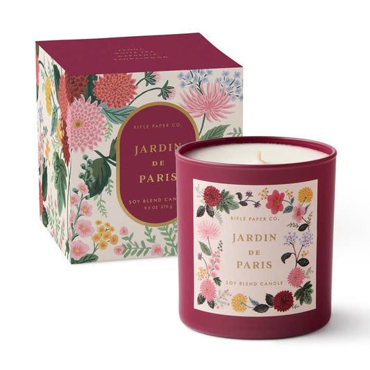 Rifle Paper Co Glass Candle - Dahlia Jardin De Paris