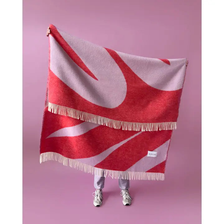 Swirl Blanket -  Lilac/Scarlet