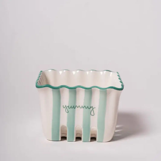 Kinsey Scallop Large Berry Basket - Green