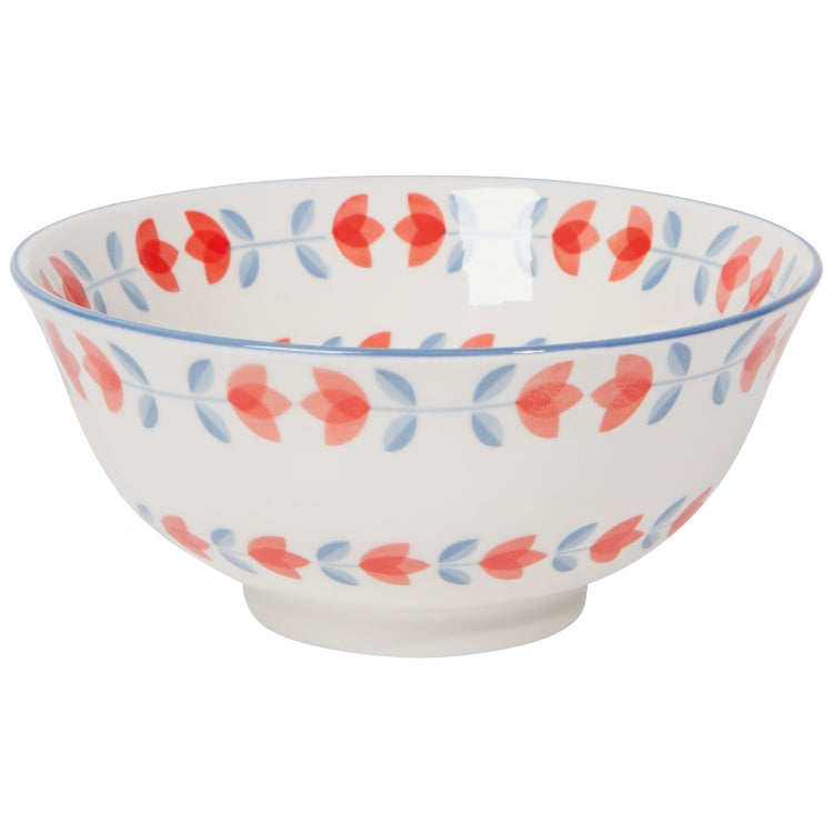 Stamped Bowl - Red Tulip