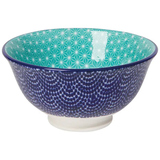 Petite Coupe Stamped Bowl - Blue Waves