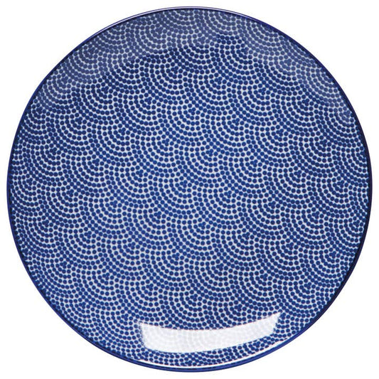 Stamped Appetizer Plate - Blue Waves