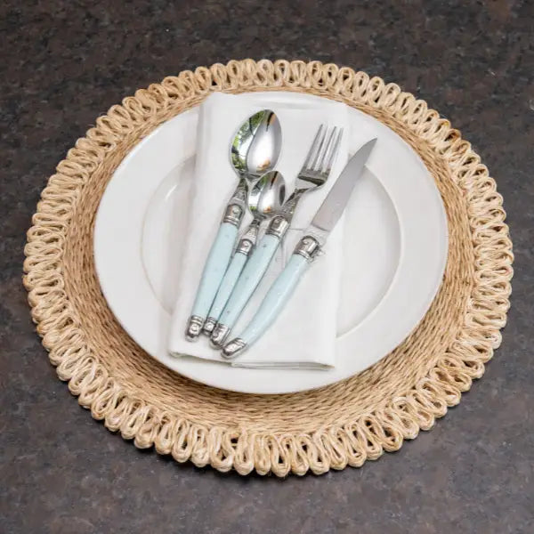 Jean Dubost 24 Pc Everyday Flatware Set - Turquoise