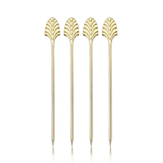 Art Deco Gold Cocktail Pick Set