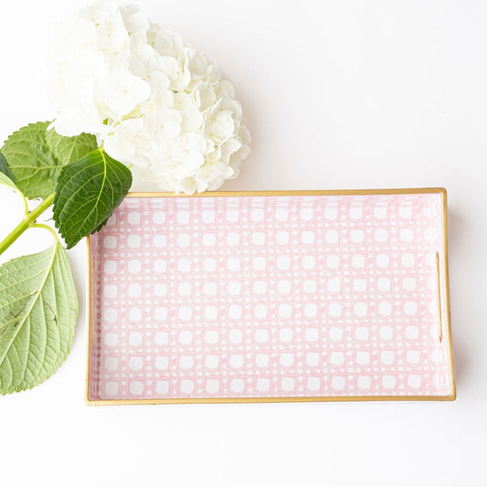 Vanity Tray - Pink Cane
