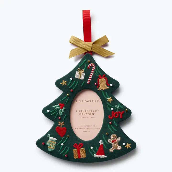 Rifle Paper Co Embroidered Frame Ornament - Christmas Tree