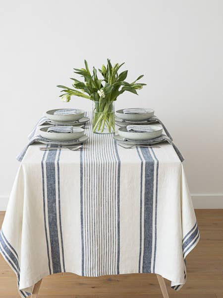 Tuscany Linen Tablecloth - Indigo