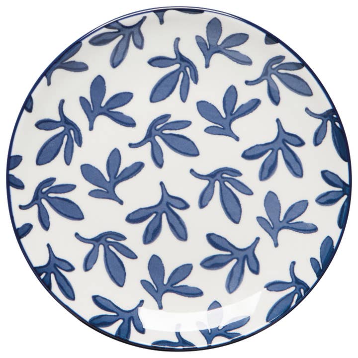 Stamped Appetizer Plate - Blue Floral