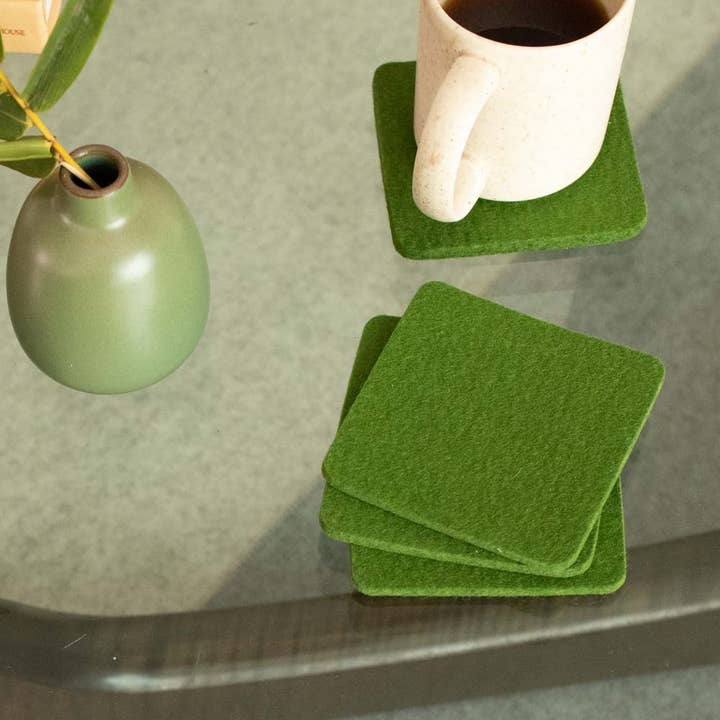 Graf Square Coaster Pack - Loden Green