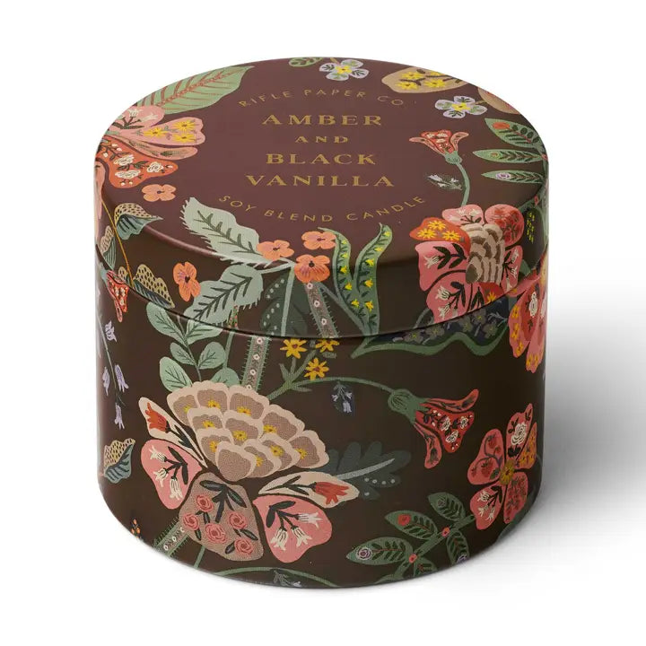 Rifle Paper Co Tin Candle - Gracie Amber and Black Vanilla