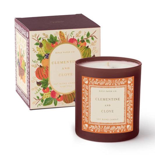 Rifle Paper Co Glass Candle - Clementine & Clove