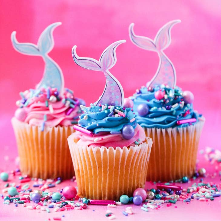 Edible Cupcake Toppers - Mermaid Tails