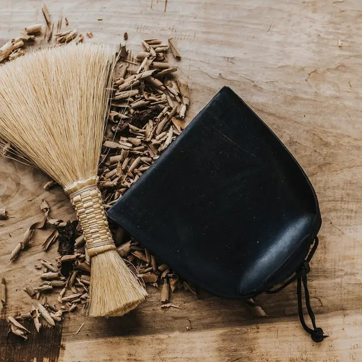Leather Dustpan - Black