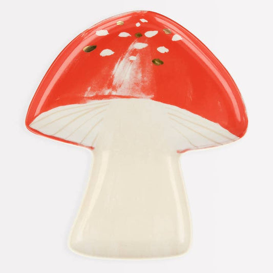 Porcelain Mushroom Plates - Set of 2