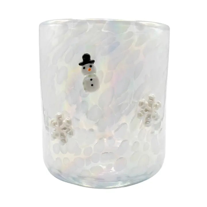 12 oz Icon Candle - Snowman & Snowflake