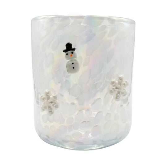12 oz Icon Candle - Snowman & Snowflake