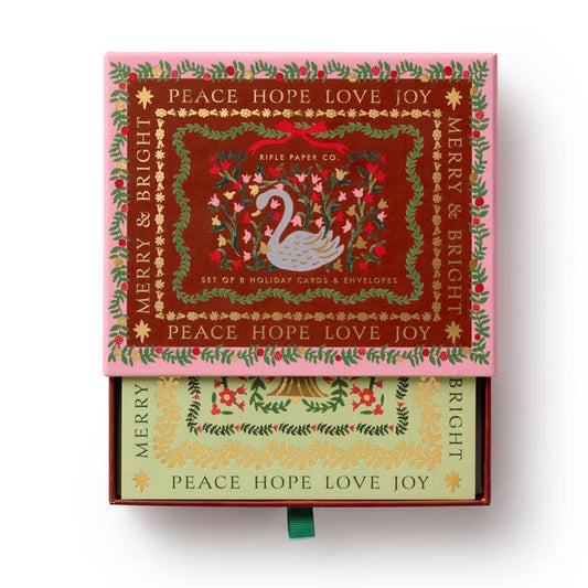Rifle Paper Co Embroidered Keepsake Card Box - Christmastide