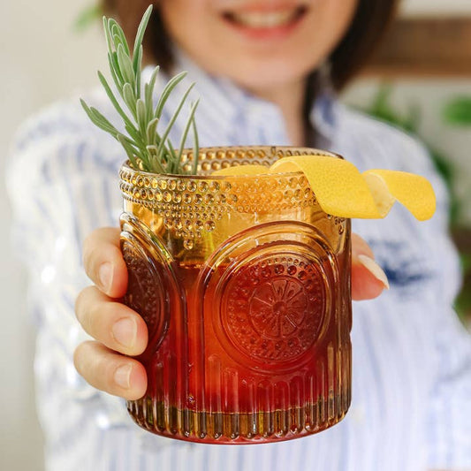 Vintage Textured Tumbler - Amber